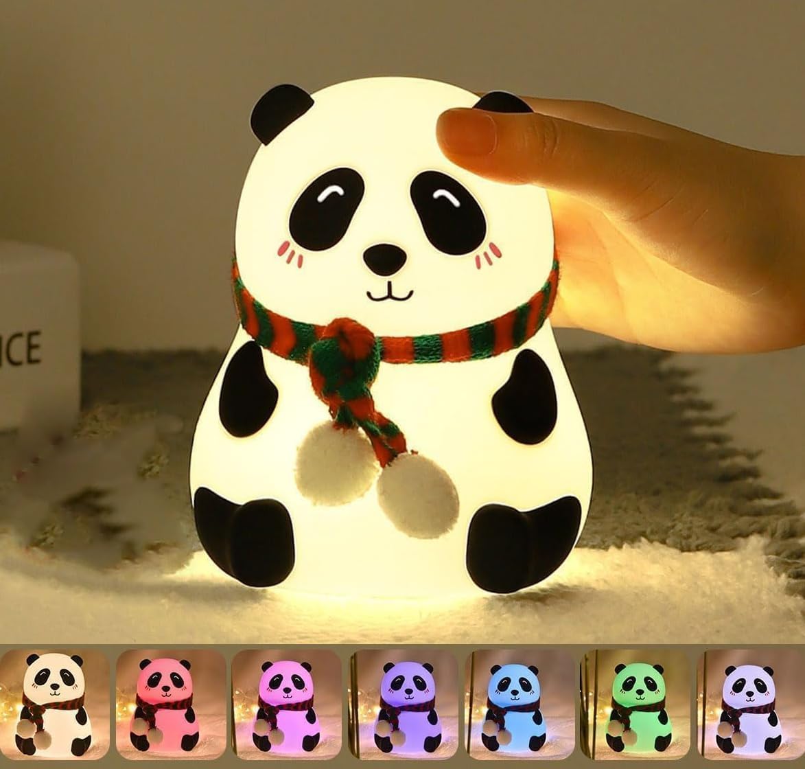 Cute Panda Silicone Night Light Lamp for Kids