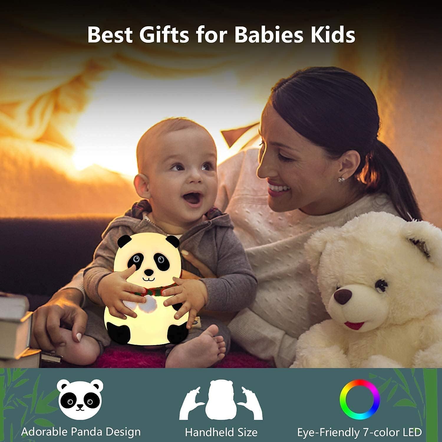 Cute Panda Silicone Night Light Lamp for Kids